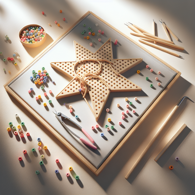 AI Generated: Hama Midi Bio Pegboard – Small Star Shape | Eco-Friendly Bead Craft Kit For Kids Ages 5+, Creative Arts & Crafts